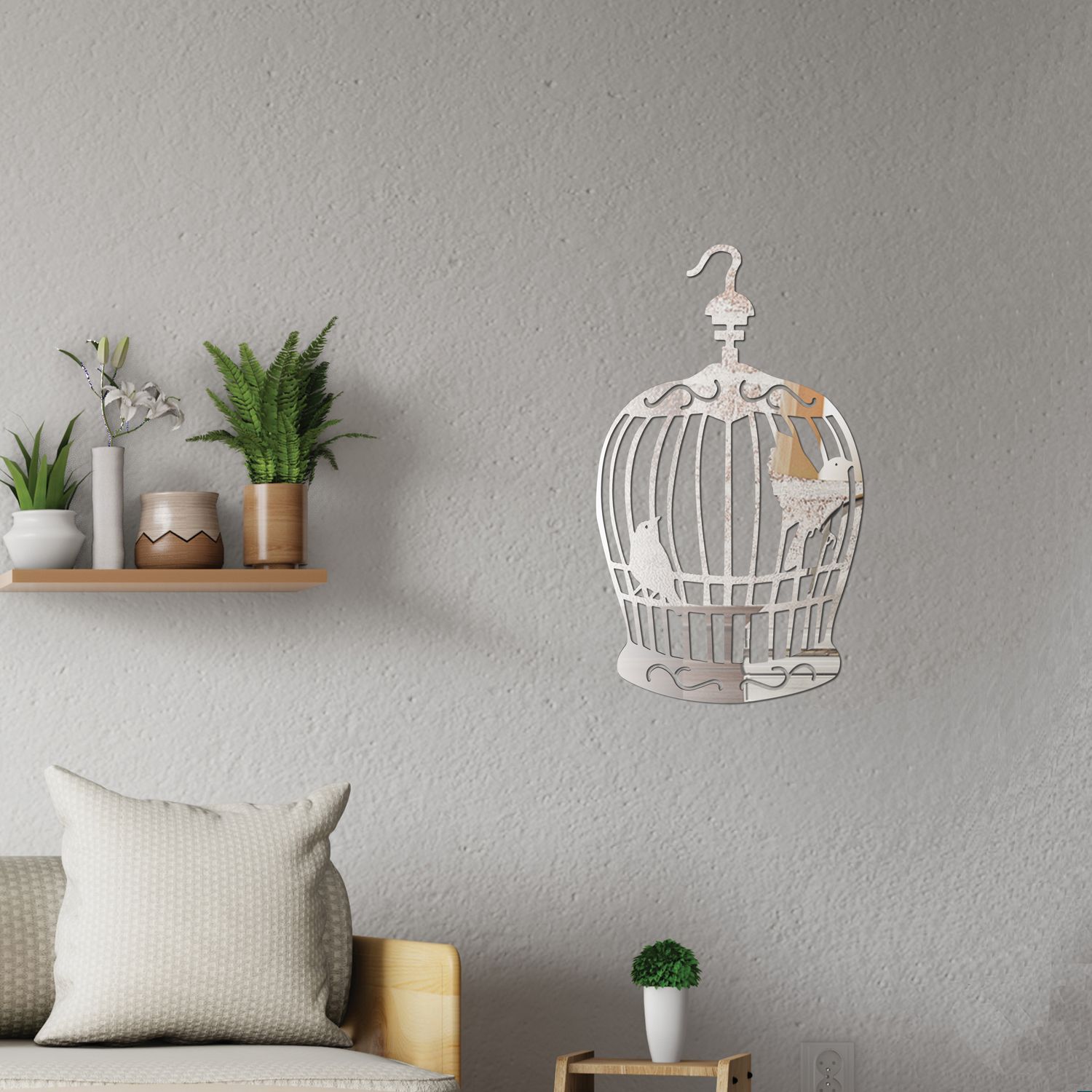 WSM2017 - Birdcage Mirror Wall Art