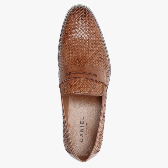 The Daniel Mens Xingbang Leather Woven Loafers are part of the New Season collection. This everyday style is crafted from a premium leather upper in a classic woven design with luxurious leather lining. An easy to wear slip on style. Subtle top stitching and raised seaming add detail to the upper. Signature Daniel branding is seen on the foot-bed and sole.