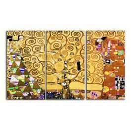 Canvas Print - The Tree Of Life (3 Panels) - Gustav Klimt Cm. 150x90 (3  Panels)