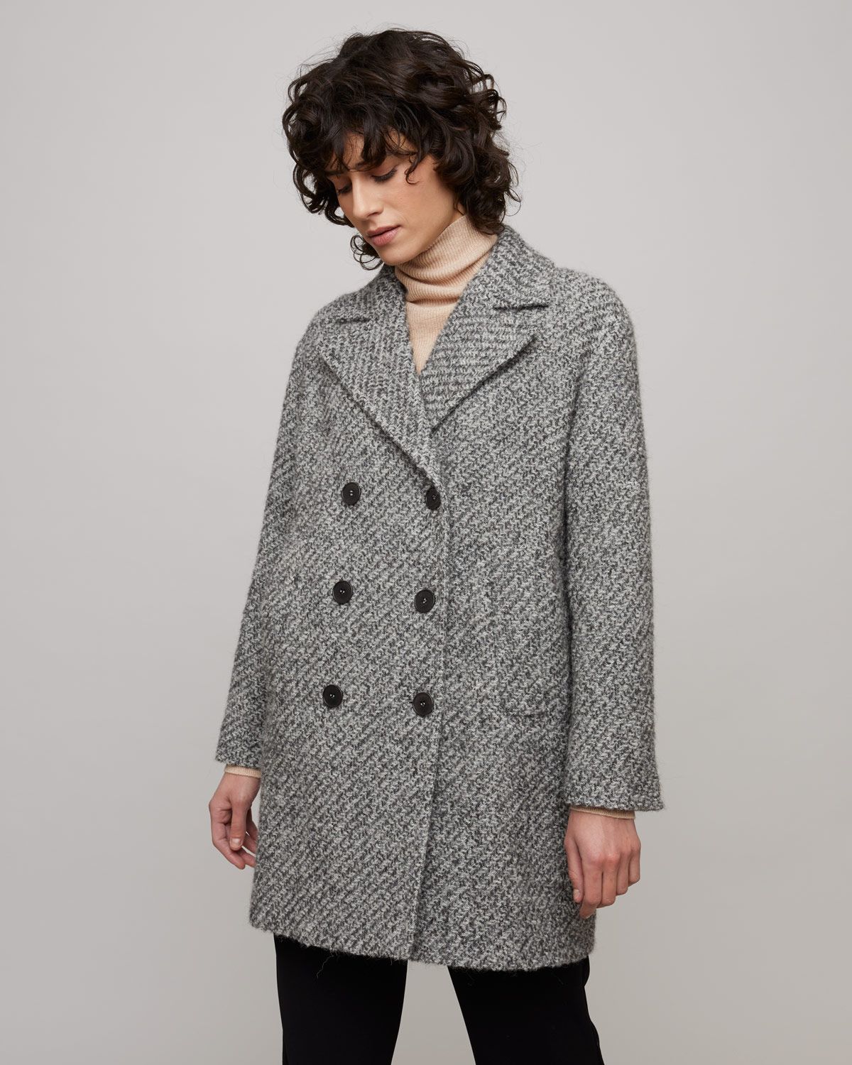 Boucle Oversized Pea Coat