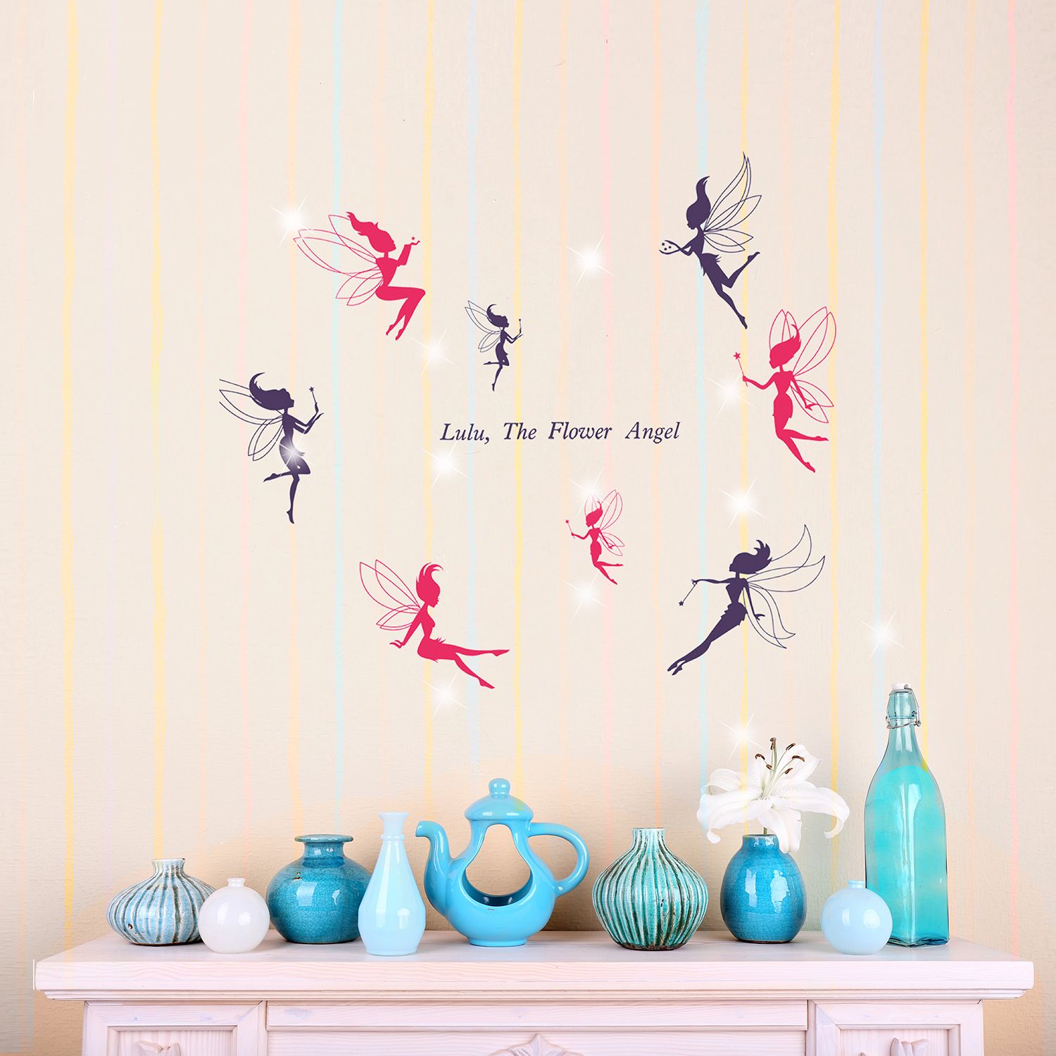 Walplus Wall  Sticker  Decal  Wall  Art  Fairies with Swarovski 