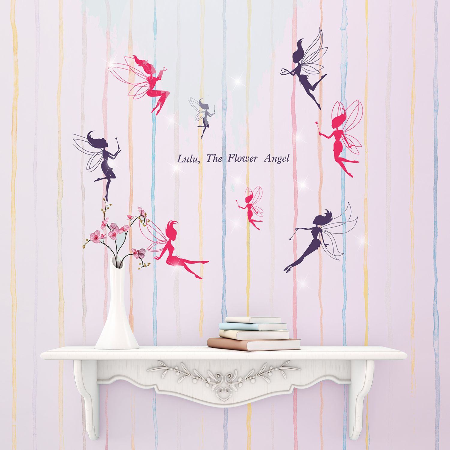 Walplus Wall  Sticker  Decal  Wall  Art  Fairies with Swarovski 