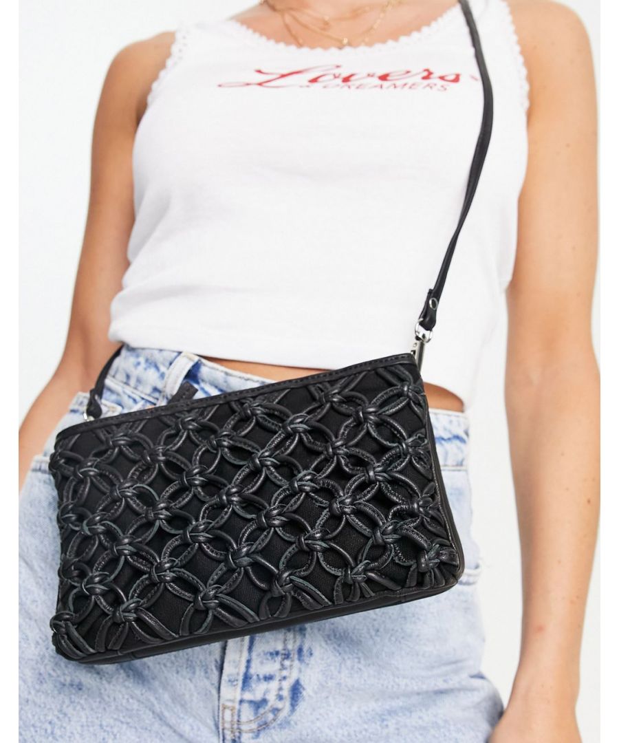 Cross-body bag by Topshop Your new sidekick Woven design Adjustable, detachable strap Zip-top fastening Sold by Asos
