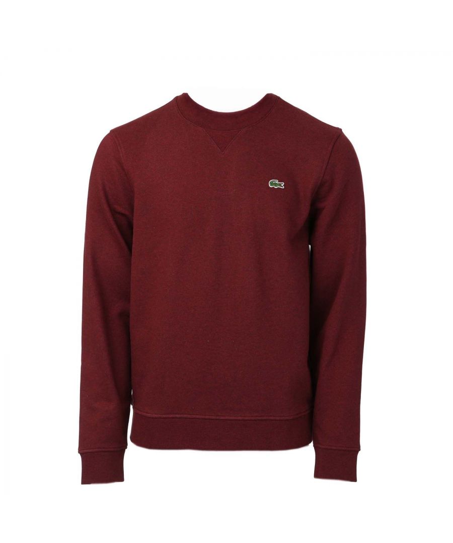 Lacoste Mens SPORT Cotton Blend Fleece Sweatshirt in wine - Size X-Small