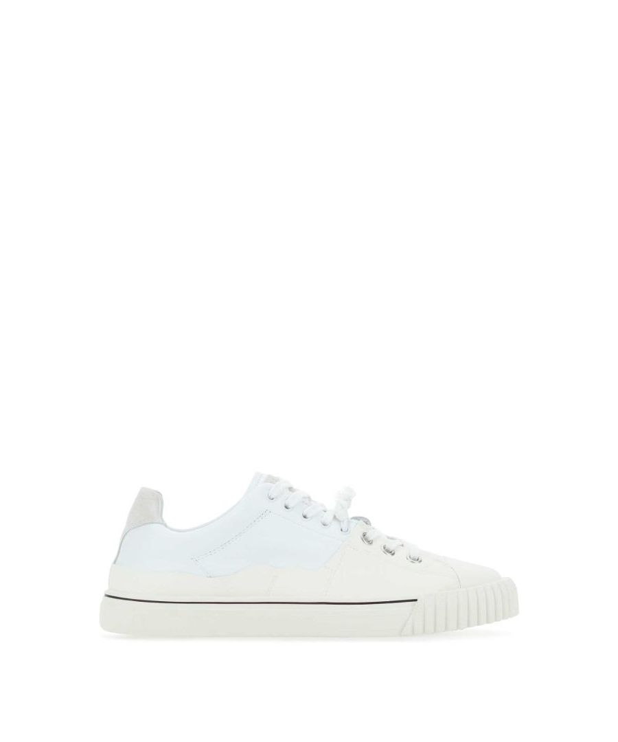 White nappa leather and rubber Evolution sneakers