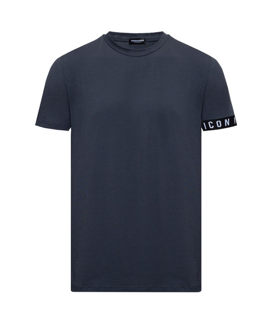 Dsquared2 White Logo On Left Sleeve Grey T-Shirt