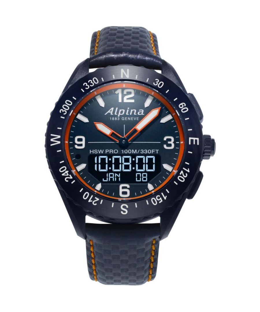Dit Alpina Heren horloge beschikt over een Quartz binnenwerk. De kast (46 mm mm) is vervaardigd uit RVS (Blauw) en heeft een Saffierglas. De band is Blauw Leer. Dit horloge uit de Alpina Alpinerx Smartwatch reeks is een mooi en tijdloos geschenk. Verras jezelf of iemand anders met dit cadeau. Bovendien geniet u hierbij van 2 jaar garantie tegen alle fabricagefouten.