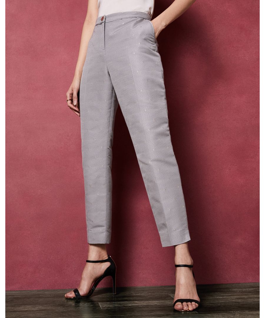 Image for Ted Baker Nadeaat Textured Tailored Trousers, Grey