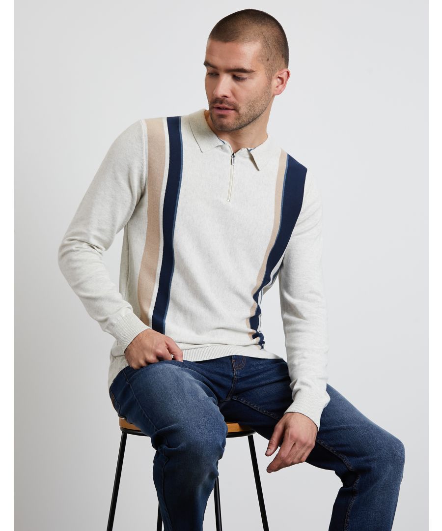 Image for 'Connor' Cotton Polo Collar Jumper