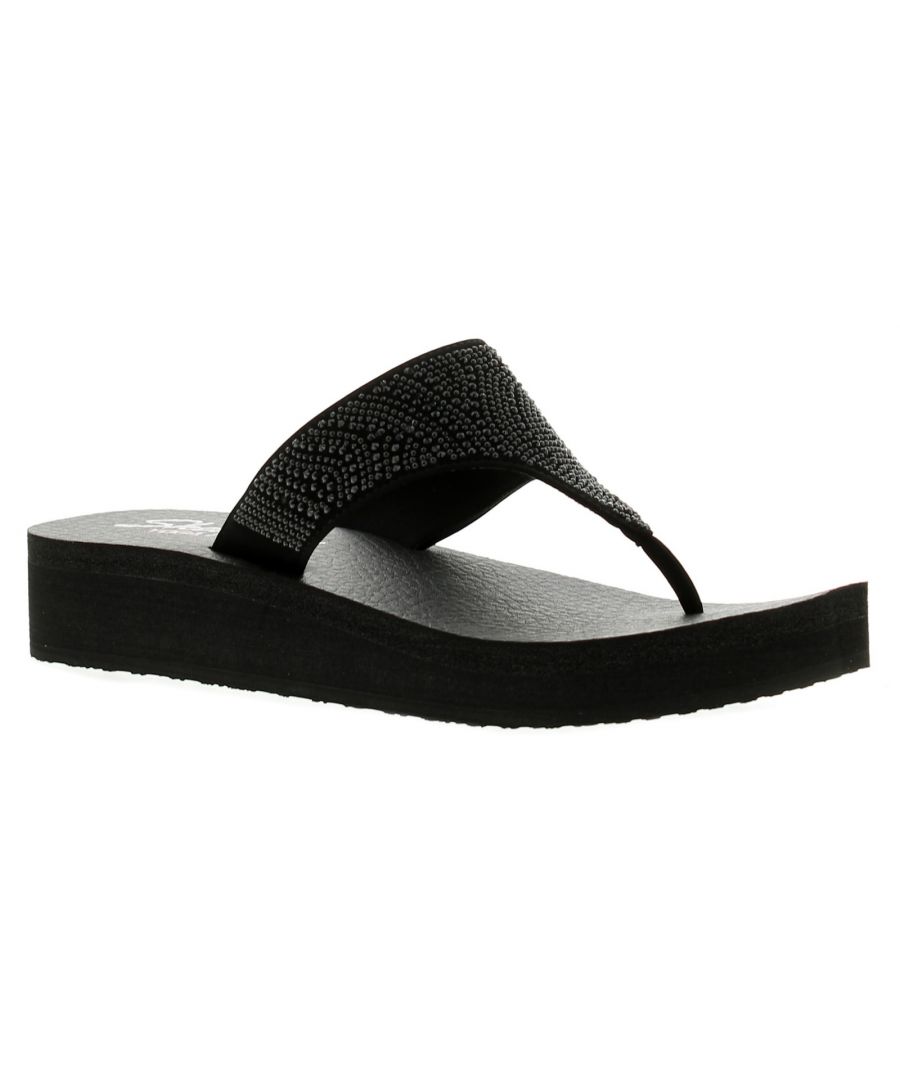 Image for Ladies Yoga Foam Toe Post Sandal Jewl Design To The Upper, Slip On With Toe Post Memory Foam With We