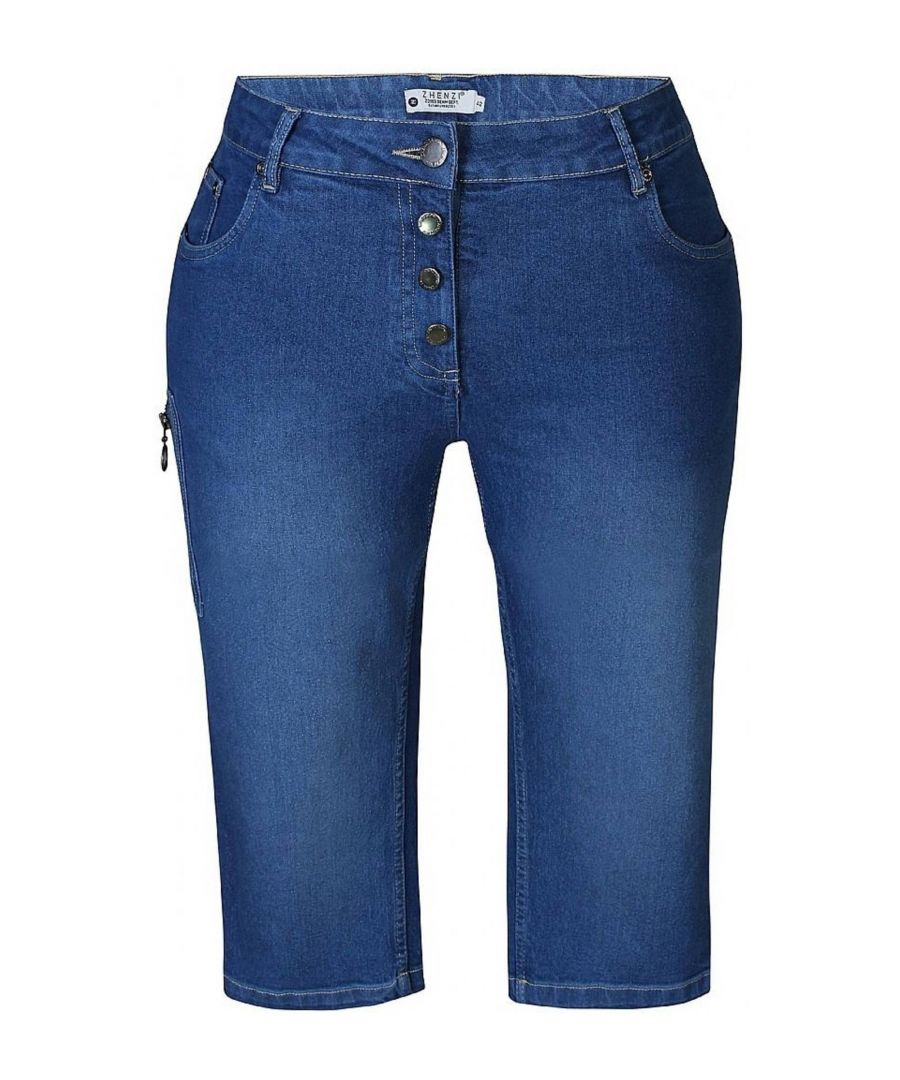 Zhenzi skinny capri jeans STOMP medium blue denim