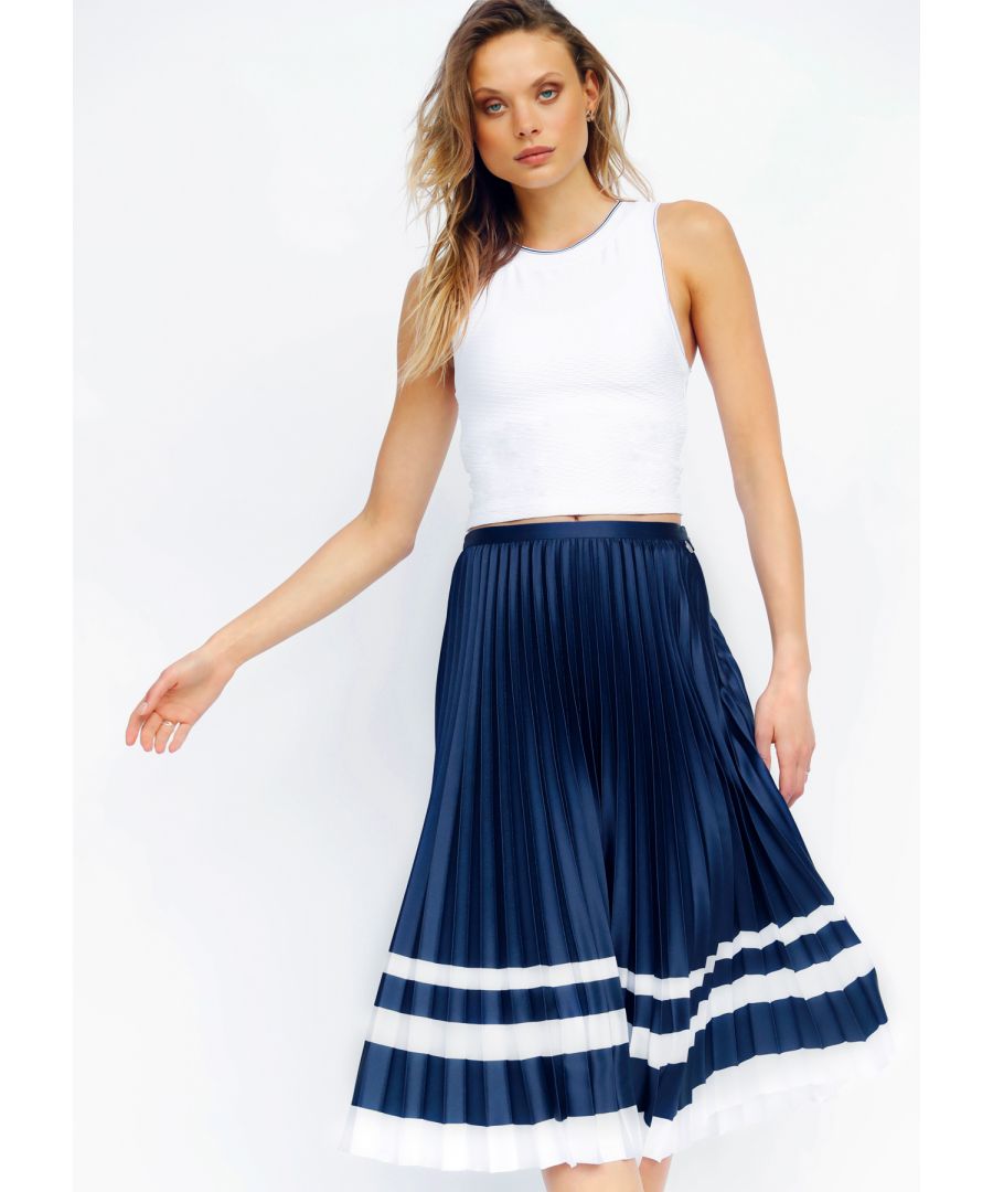 Image for Lorna Jane Luxe Yasmin Pleated Skirt in Ink/White