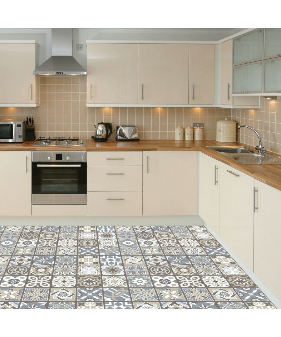 Azulejo Tiles Melange Floor Sticker, Designer S Image Self Adhesive Floor Tiles