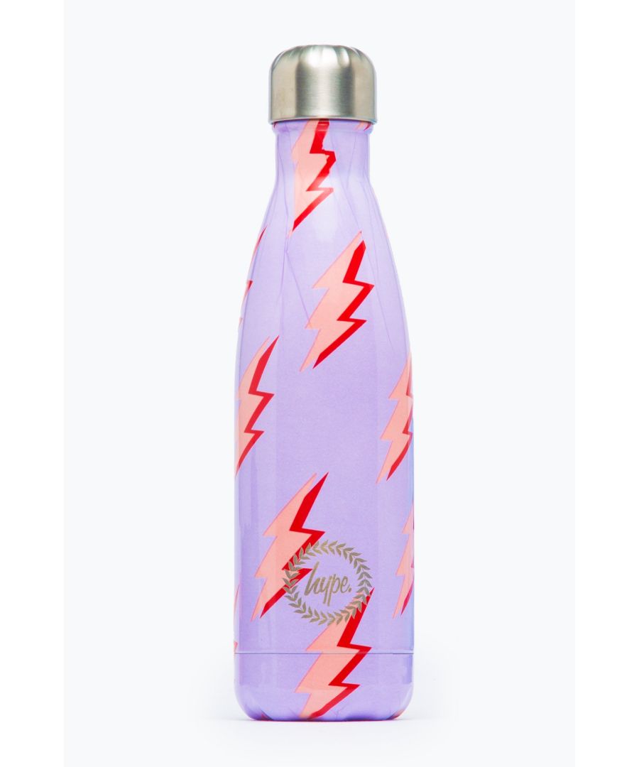 Image for Hype Lilac Lightning Metal Water Bottle - 500Ml