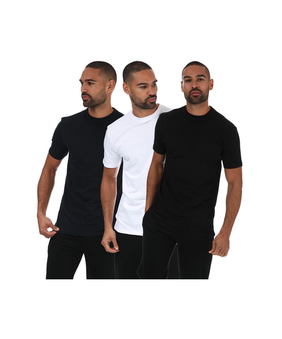 Collective Club katoenen T-shirt voor heren, set van 3, verschillende kleuren