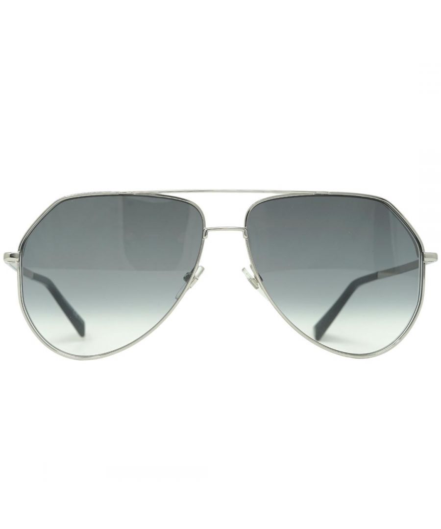 Givenchy GV7185/G/S 010 9O Silver Sunglasses. Lens Width =63mm. Nose Bridge Width = 14mm. Arm Length = 140mm. Sunglasses, Sunglasses Case, Cleaning Cloth and Care Instructions all Included. 100% Protection Against UVA & UVB Sunlight and Conform to British Standard EN 1836:2005