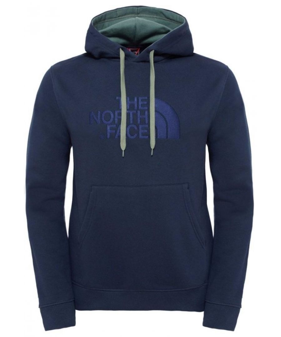 The North Face Mens Drew Peak Fleece Hoodie.       \nFeaturing a Large Embroidery Stitched Logo.       \nSoftly Textured Fleece Inner Surface.       \nDrawstring Hood, Kangaroo Pocket on the Front.       \nElasticated Sleeve Cuffs and Hem.       \nFashionable Hoodie Made from Comfortable Material.