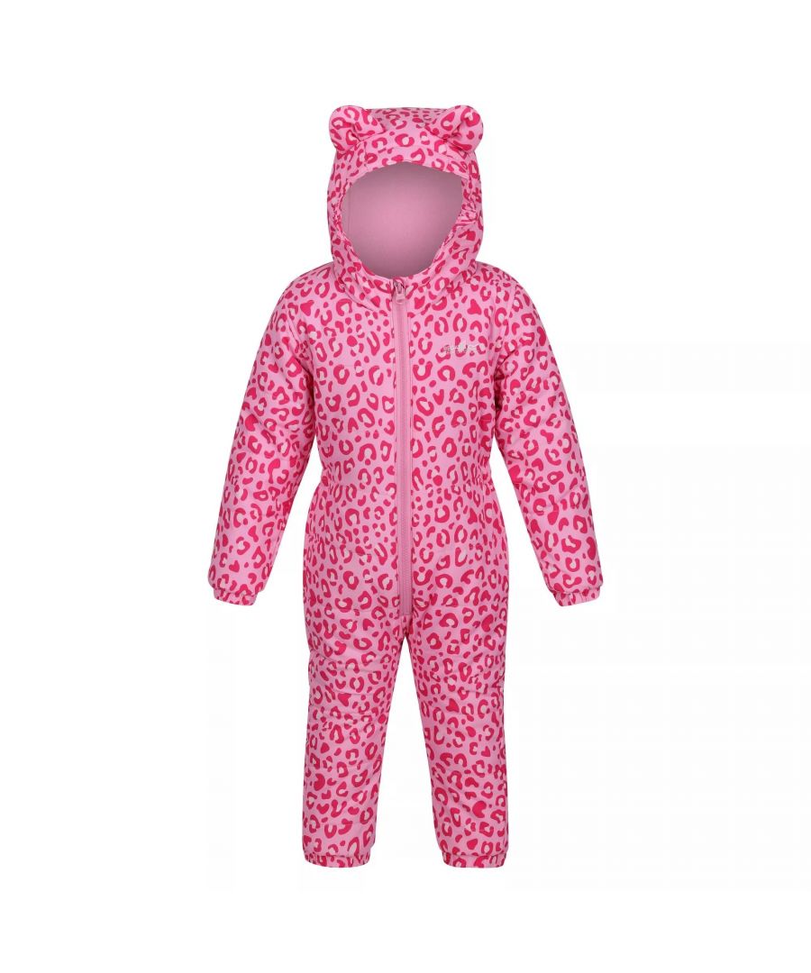 100% Polyester. Fabric: Micro Poplin. Lining: Fleece. Design: Leopard Print, Logo. Hem: Elasticated. Cuff: Elasticated. Neckline: Hooded. Sleeve-Type: Long-Sleeved. All-Over Print, Reflective Trim. Hood Features: Animal Ears, Grown On Hood. Fabric Technology: DWR Finish, Quick Dry, Thermo-Guard. Fastening: Pull-On, Zip.