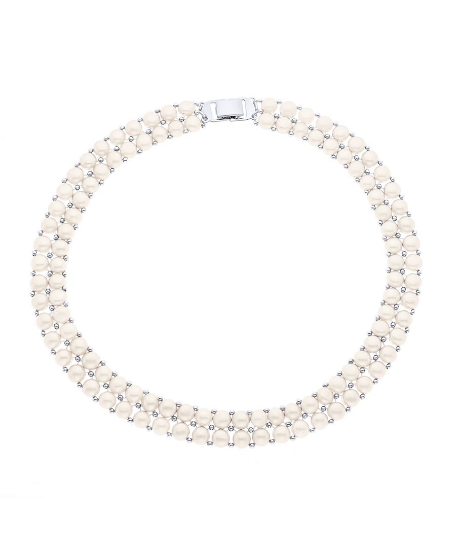 Necklace of 2 true Cultured Freshwater Pearls Multicolores - Natural White Color 4 mm Length 40 cm - Our jewellery is made in France and will be delivered in a gift box accompanied by a Certificate of Authenticity and International Warranty