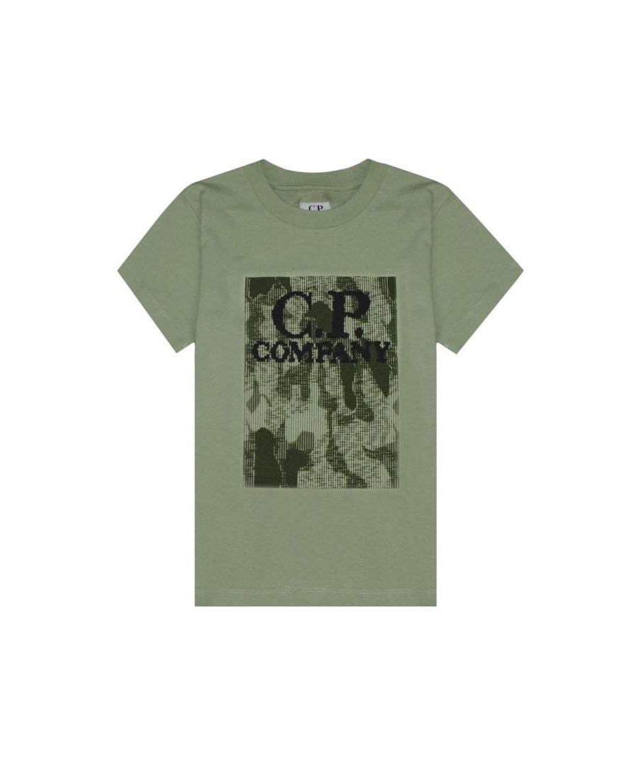 Image for C.P Company Boys Camo Logo T-shirt Green