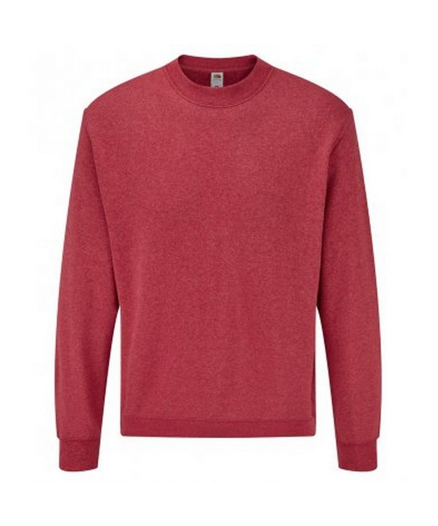 Image for Fruit Of The Loom Mens Classic Drop Shoulder Sweatshirt (Heather Red)
