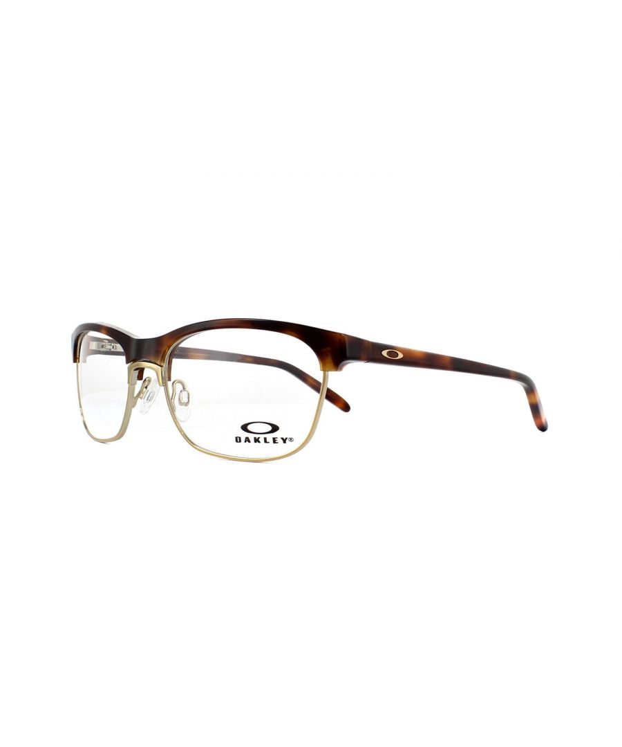 Oakleybril over Ox1134-02 Tortoise 52 mm zijn een ovale stijl met een plastic frame dat is ontworpen voor vrouwen