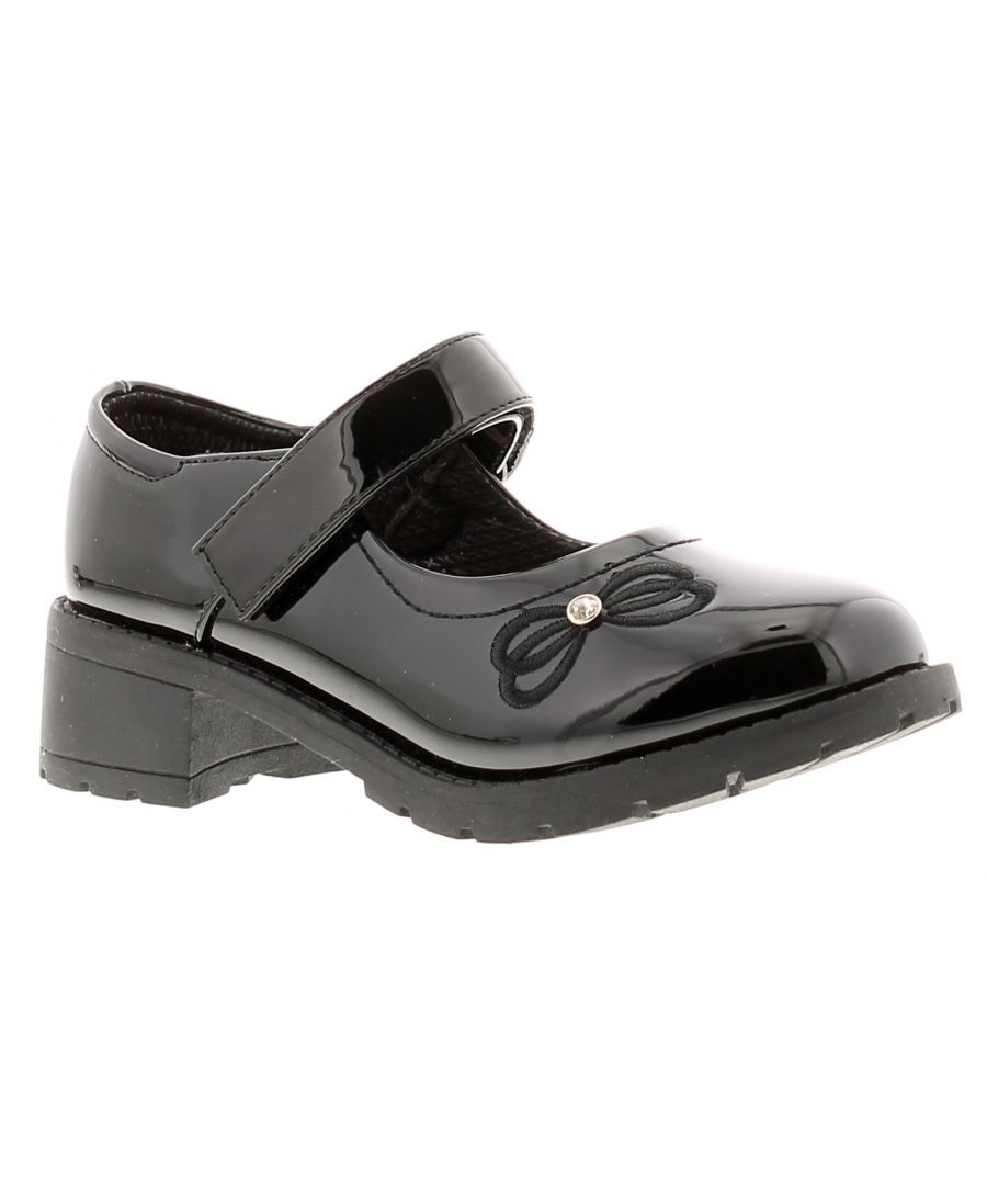Princess Stardust Rosie Younger Girls Patent School Shoes Black. Manmade Upper. Fabric Lining. Synthetic Sole. Younger Girls Patent Pu Touch Close Bar Shoe.