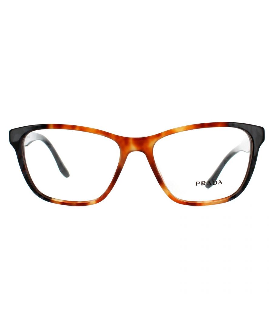 Prada Square Womens Havana Grey Camo Glasses Frames Prada are made in Italy of plastic, have a square shape, and are designed for women