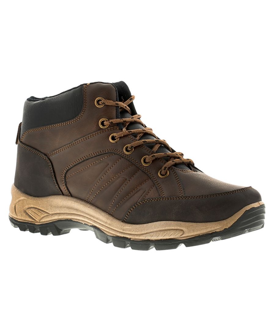 X-Hiking Crater Mens Brown Walking Hiking Boots, Size: 6 | X-Hiking