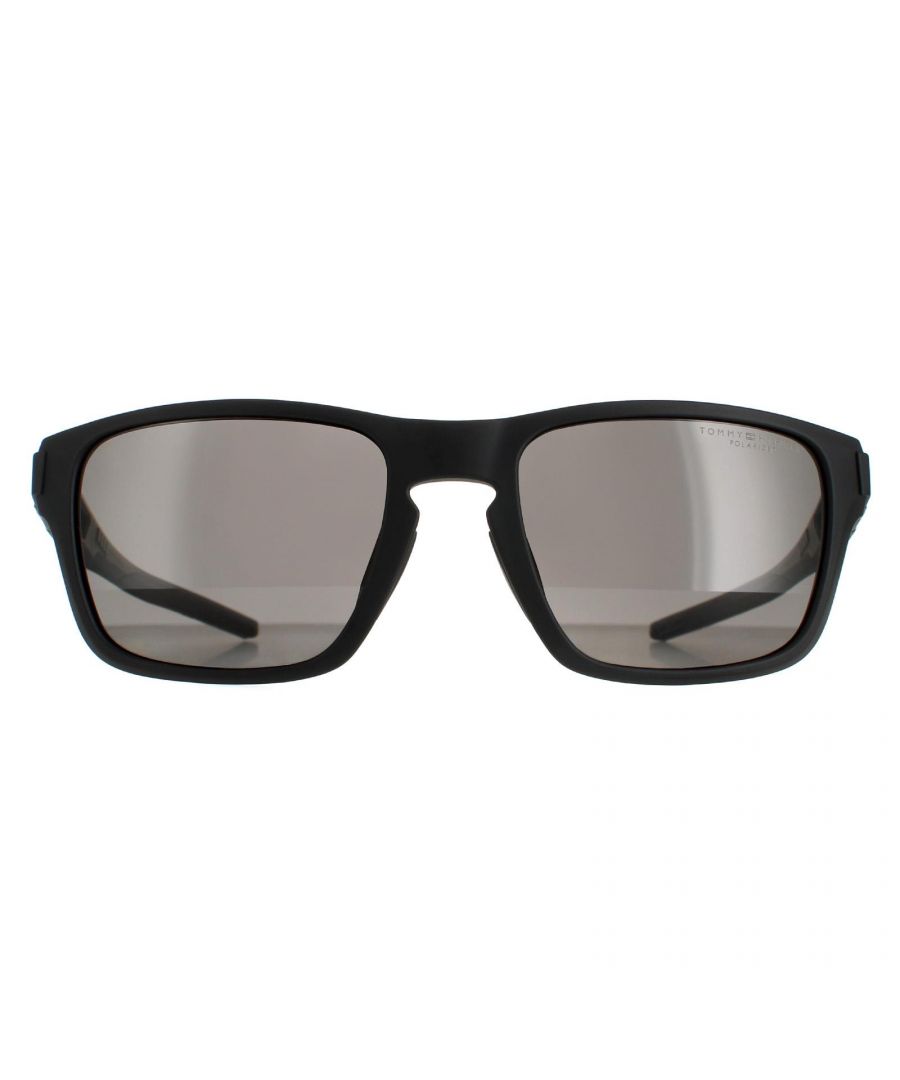 Tommy Hilfiger Rectangle Mens Black Grey Polarized TH 1952/S - One Size