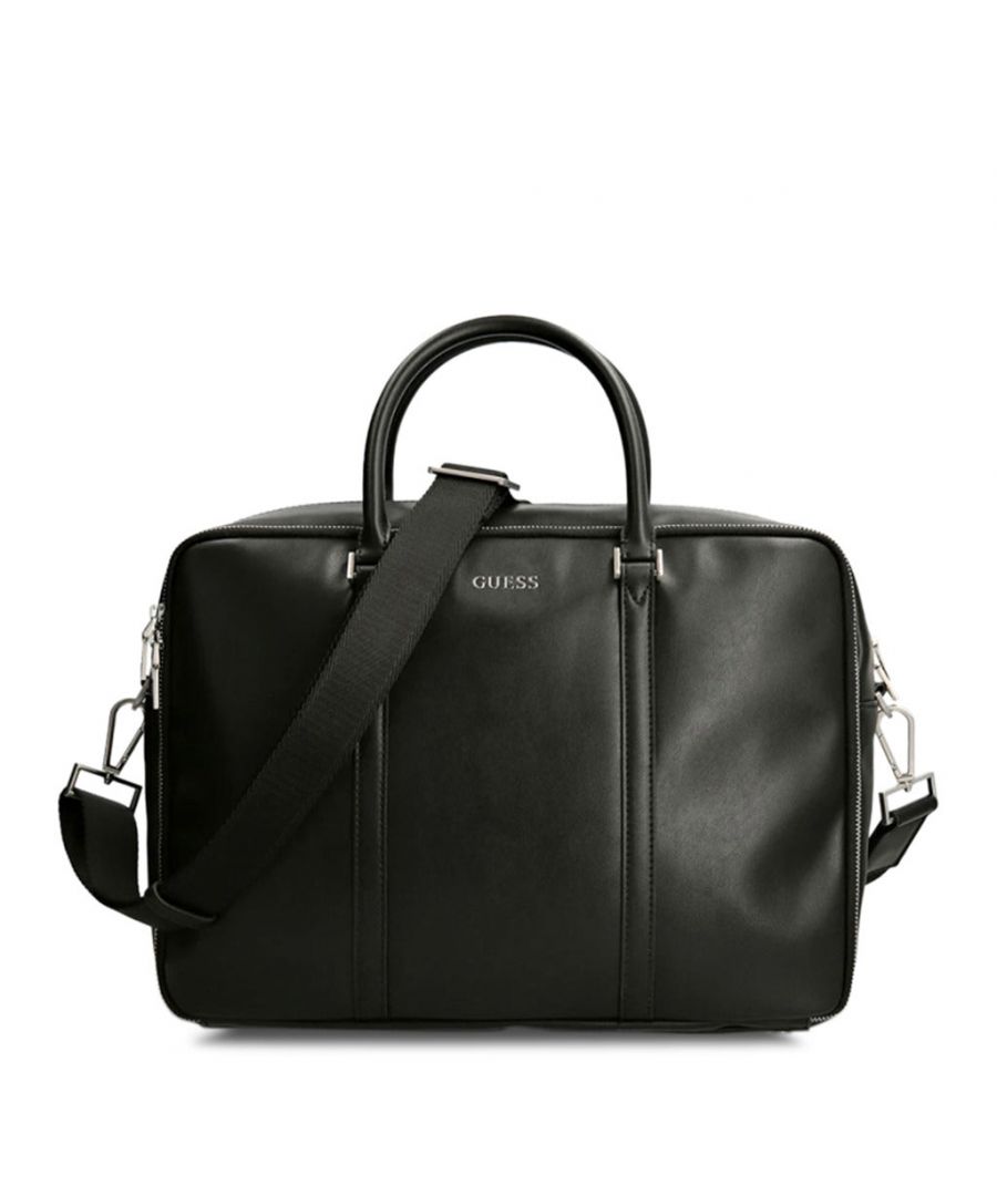 Collection: Spring/Summer   Gender: Man   Type: Briefcase   Material: polyurethane   Main fastening: zip   Handles: 2 handles   Inside: lined, 1 compartment   Internal pockets: 6   External pockets: 1   Width cm: 39   Height cm: 29   Depth cm: 11   Details: dustbag included, visible logo