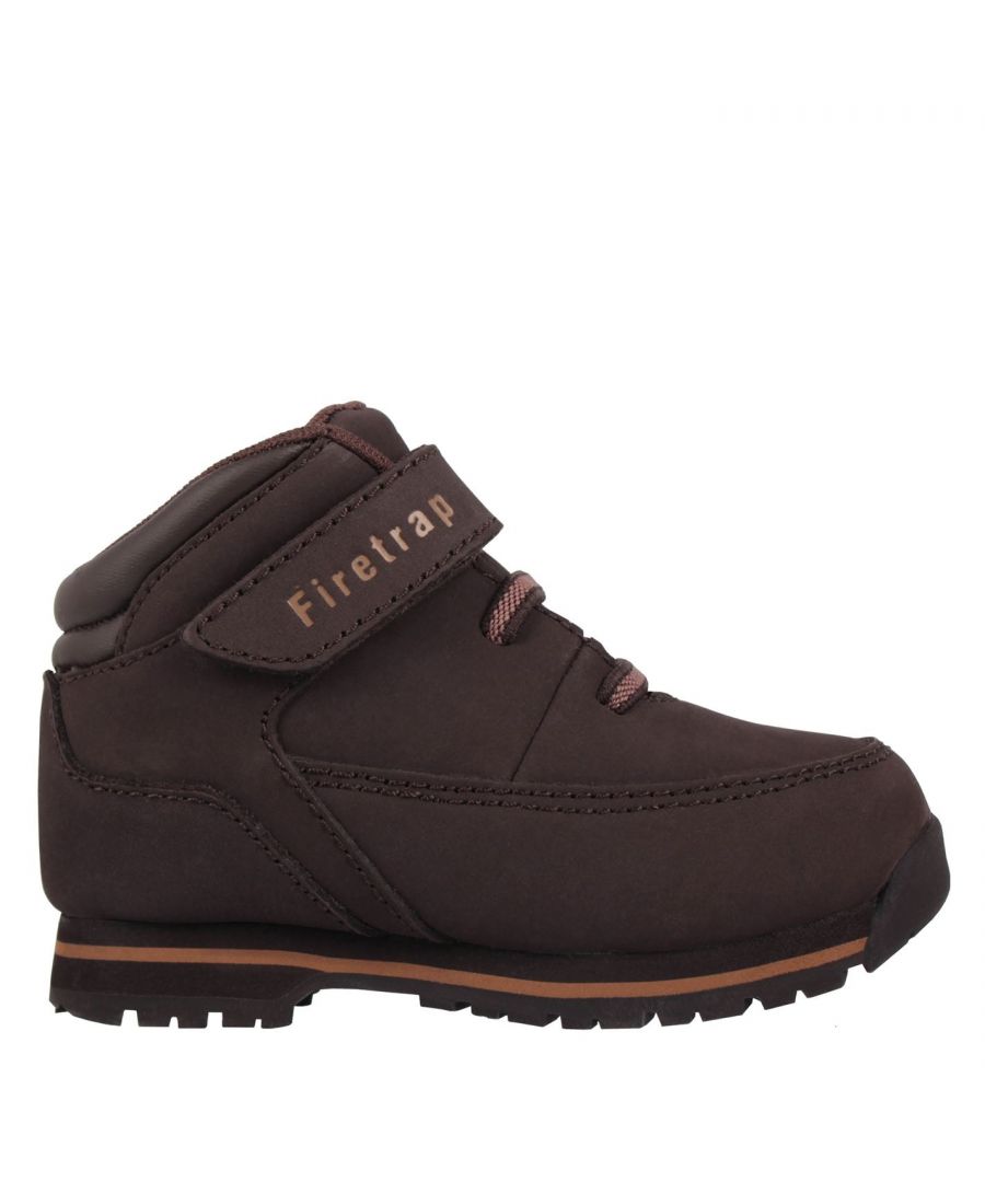 Image for Firetrap Kids Infants Rhino Leather Lace Up Walking Hiking Outdoors Shoes Boots