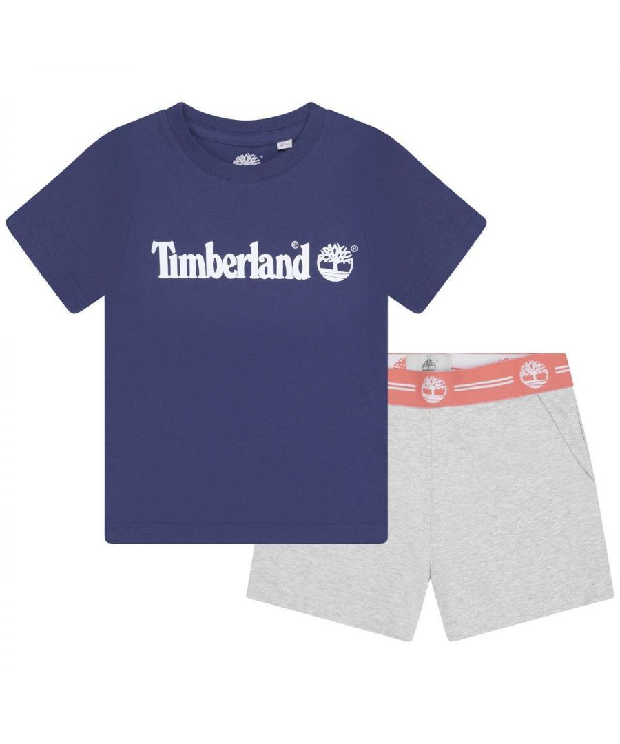 Timberland Boys Grey & Navy Short Pyjamas \n                \n                \n                Made in India
