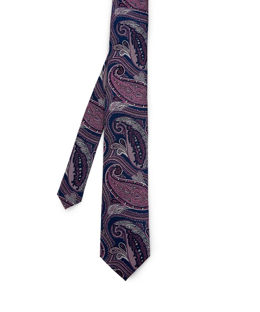 Image for Ted Baker Drawn Paisley Silk Tie, Purple