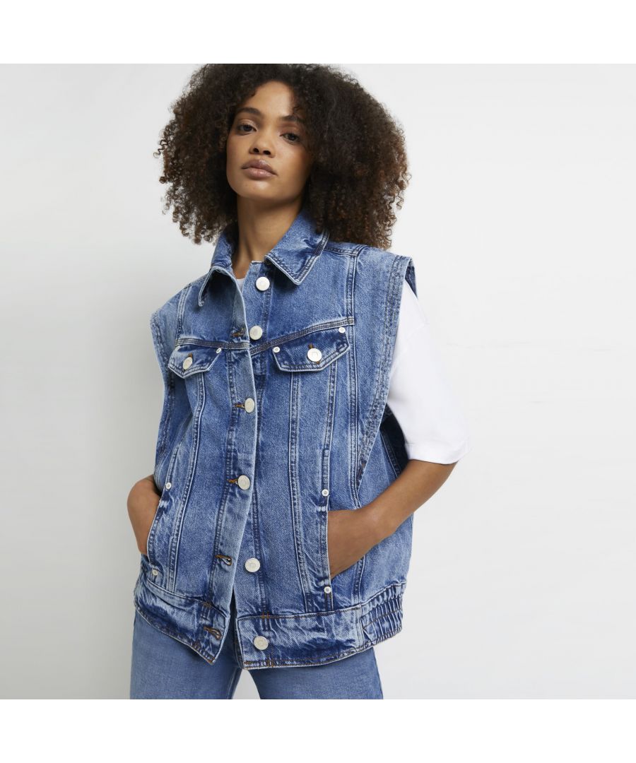 > Brand: River Island> Department: Women> Material: Cotton> Material Composition: 98% Cotton 2% Elastane> Type: Jacket> Style: Basic Jacket> Size Type: Regular> Fit: Regular> Closure: Button> Jacket/Coat Length: Mid-Length> Pattern: No Pattern> Occasion: Casual> Selection: Womenswear> Season: SS22