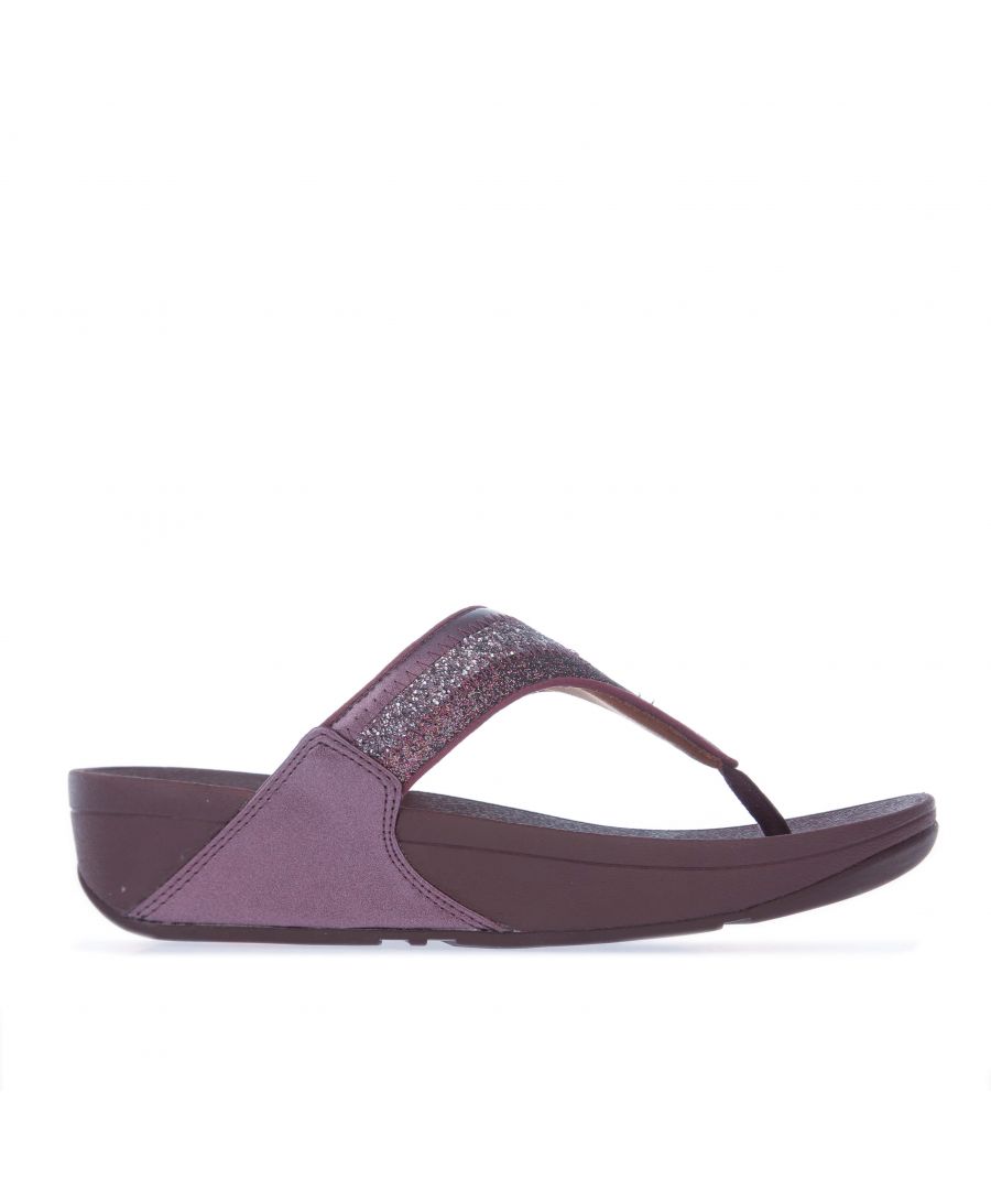 Womens Fit Flop Lulu Ombre Glitter Toe- Post Sandals in purple.- Softly padded uppers.- Slip-on crossover strap construction.- Microwobbleboard™ midsole.- Softly padded.- Embossed FitFlop branding to footbed.- Slip-resistant rubber soles.- Ref: DL2889