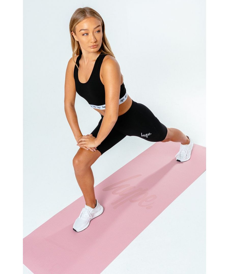 The HYPE. pink yoga mat is designed with the upmost supreme comfort you require to give you that extra support whilst practising your yoga moves and working out. The mat features a pink base with a contrasting iconic HYPE. script logo in white on the front. Wipe clean only.