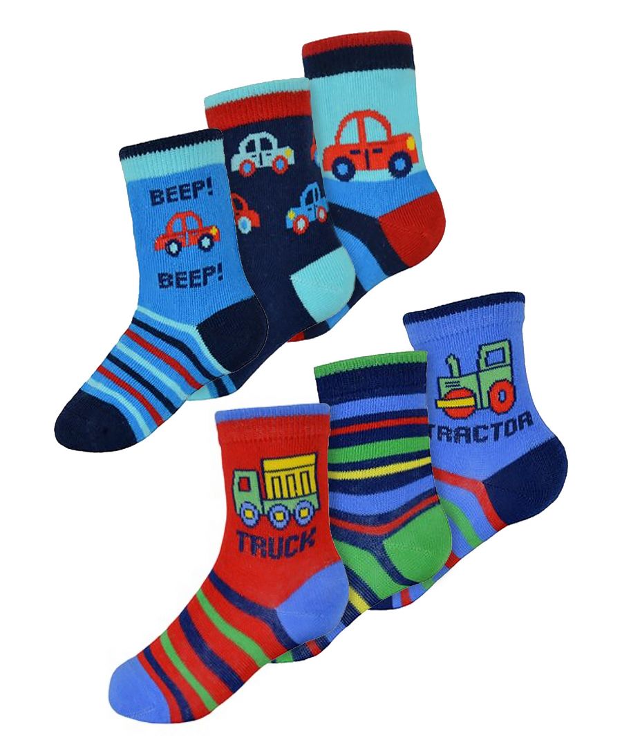 Sock Snob Baby Boys Cotton Cars Trucks Design Pattern Socks
