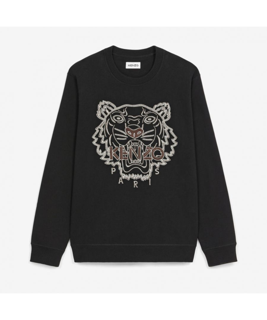 Image for Kenzo Men's Tiger Embroidered Sweatshirt Black/Brown