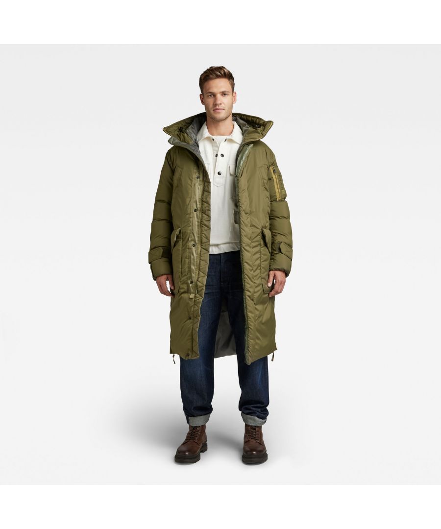 g star raw mens g-star raw pillow whistler hooded xl parka - green - size x-small