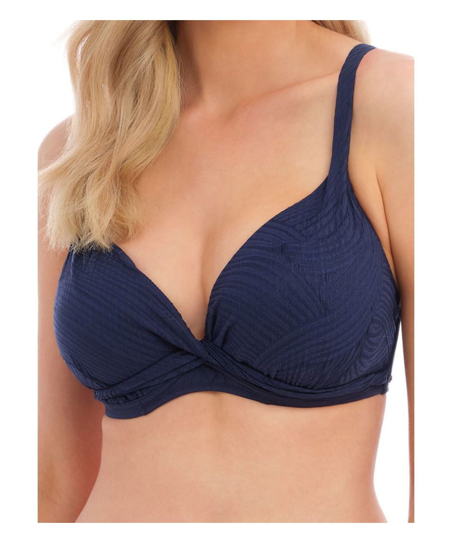 Fantasie Womens Ottawa Plunge Bikini Top - Blue Polyamide - Size 32G