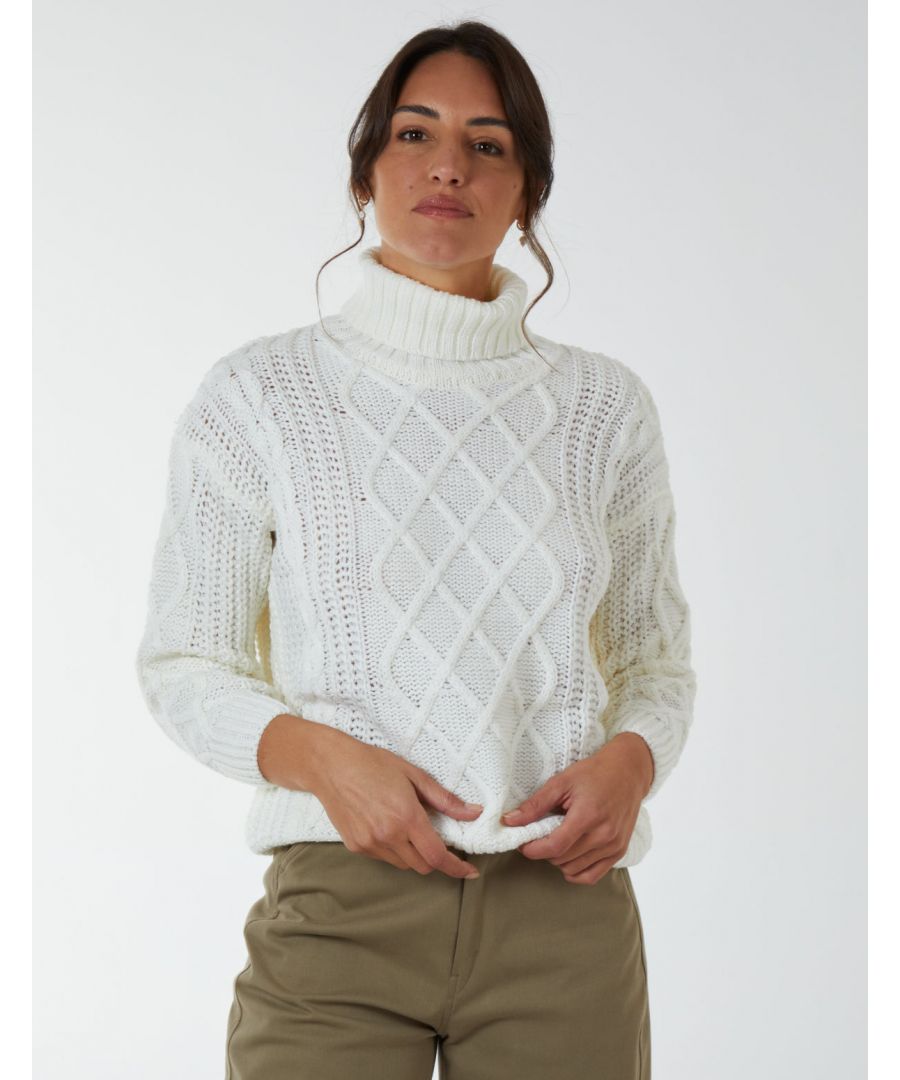 Get cosy in our Cable Knit Roll Neck Jumper. Whether you need a warm jumper for your morning commute or want a cosy winter warmer to pair with your party trousers, we've got you covered.