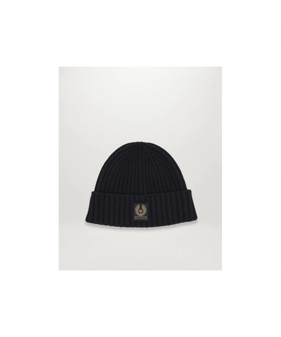 Knitted from soft, virgin lambswool for a luxurious feel, the stylish Watch Hat is a versatile, warm option for cold days. The classic style has clean, ribbed lines that lead down to a turned-up trim, with a Belstaff-engraved antique brass plaque.\n 