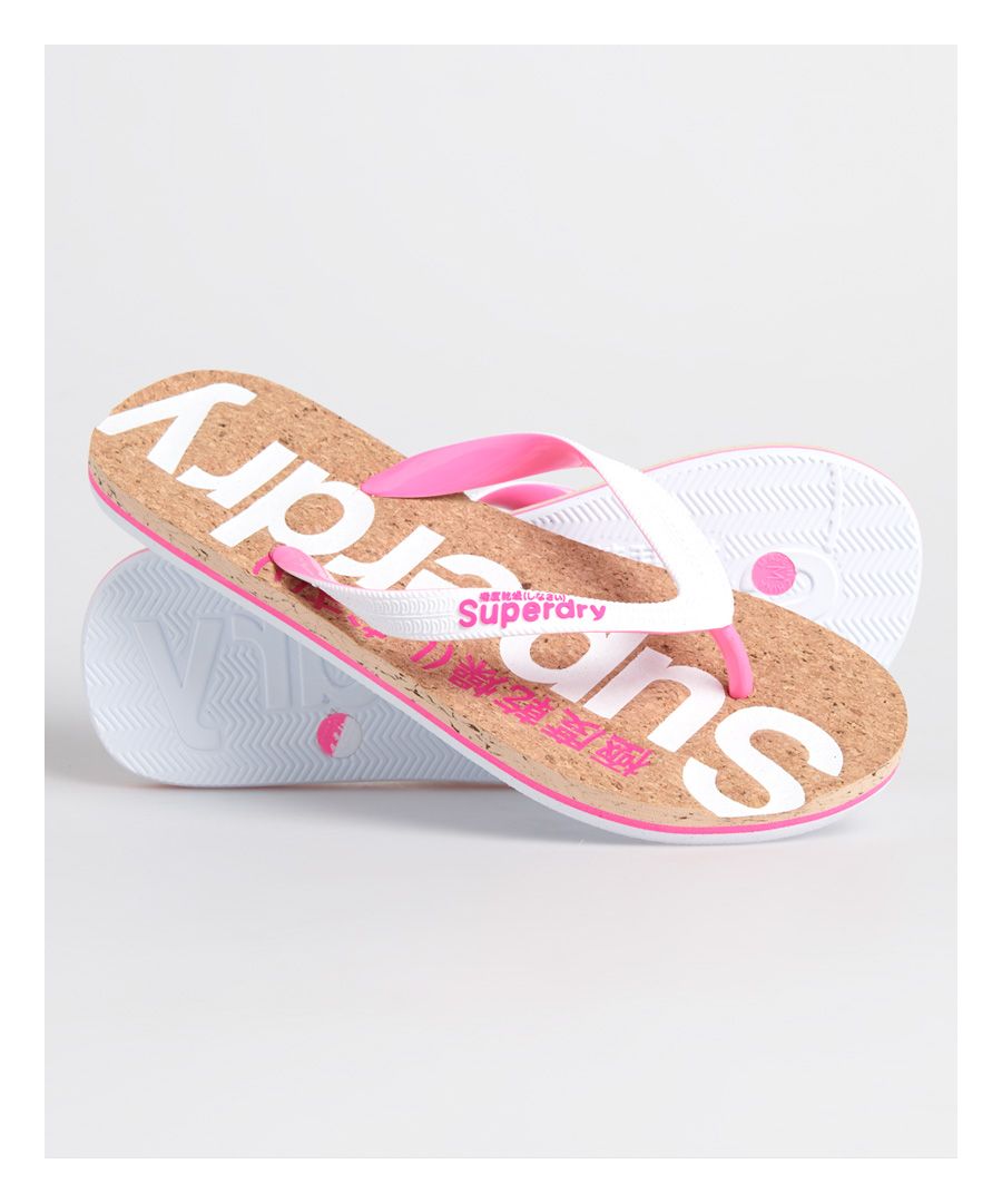Superdry women's Cork flip flop. These flip flops feature a cork footbed and a rubber footstrap, Finished with an embossed Superdry logo on the footbed and a Superdry branded sole.S - UK 3-4, EU 36-37, US 5-6M - UK 5-6, EU 38-39, US 7-8L - UK 7-8, EU 40-41, US 9-10