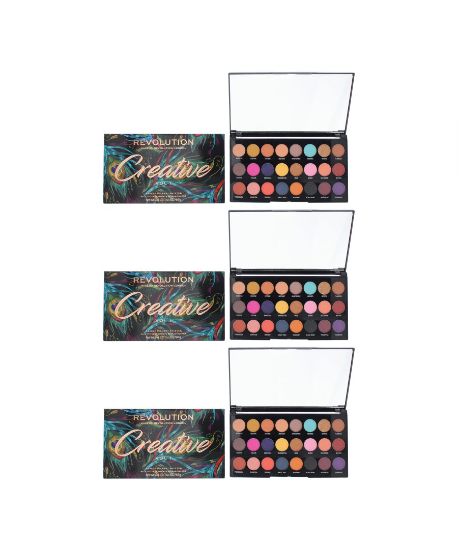 Revolution Womens Creative Vol 1 Makeup Pigment Palette 12g x 3 - NA - One Size