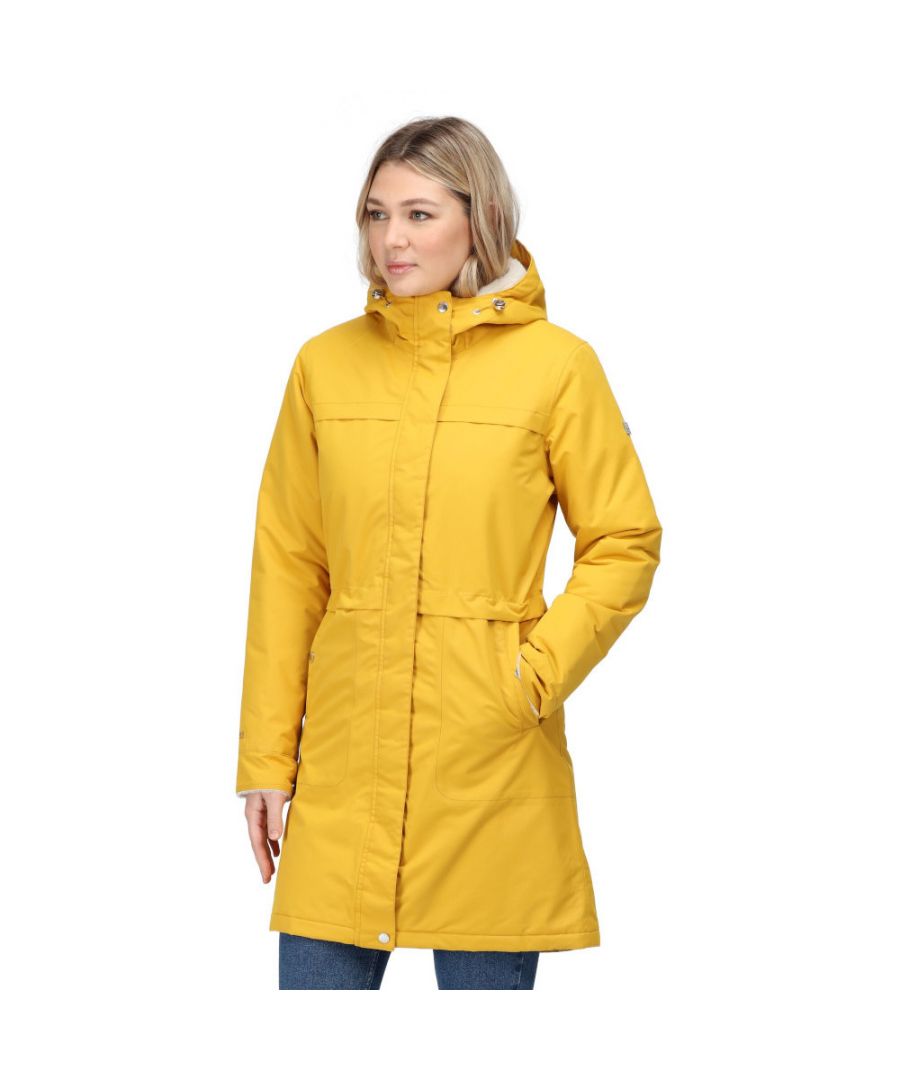 Waterproof and Breathable Isotex 5000 100% polyester high shine tarslan fabric. Breathability rating 5,000g/m2/24hours. Durable water repellent finish. Taped Seams. Thermoguard insulation. 100% Polyester taffeta lining. Internal security pocket. Luxurious faux fur lining to hood and facings. Grown on hood with shockcord adjustment system. 2 way centre front zip. Turn up cuffs with luxury fur trim. 2 lower pockets with branded snaps.
