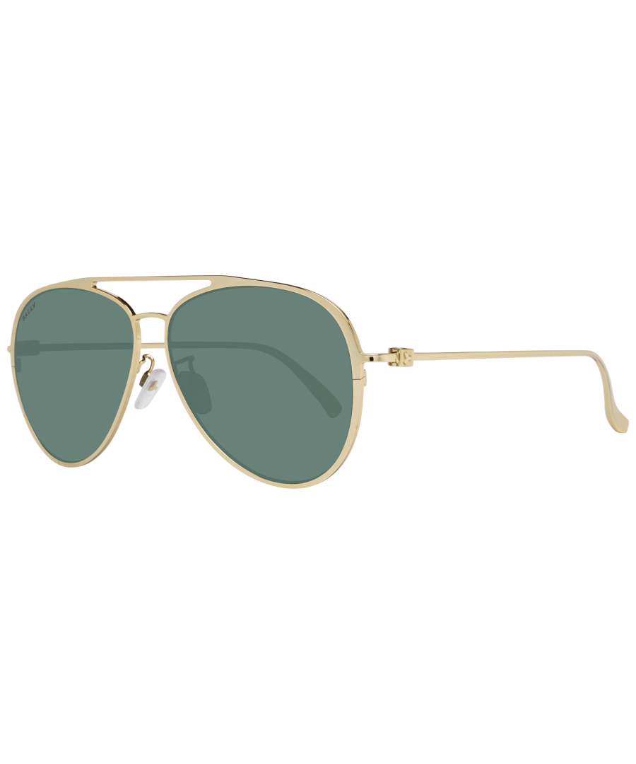 Bally Aviator Mens Gold Green BY0024-D  BY0024-D are a classic aviator style crafted from lightweight metal and acetate . The double bridge design and silicone nose pads ensure all day comfort. Bally's logo features on the slender temples for brand recognition.
