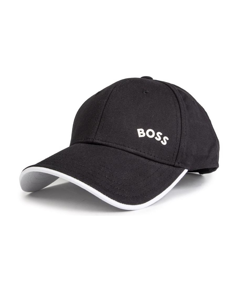 Perfect For The Sporty-stylish Man, The Black Boss Basball Cap With A Curved Brim Is Just What You Need. Featuring A Six Panel Design With A Sleek Silicon Logo And An Adjustable, Branded Closure For A Secure And Comfortable Fit. Add A Leisurely Designer Vibe To Your Looks.