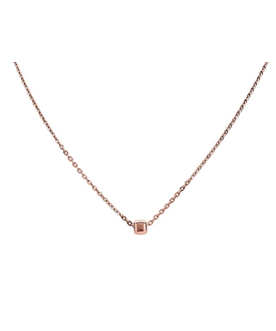 A 70cm x 2mm rose gold tone stainless steel lariat necklace with a fixed rondel at the bottom with two extended chains, plus a slider bead. Metal Type: Stainless Steel