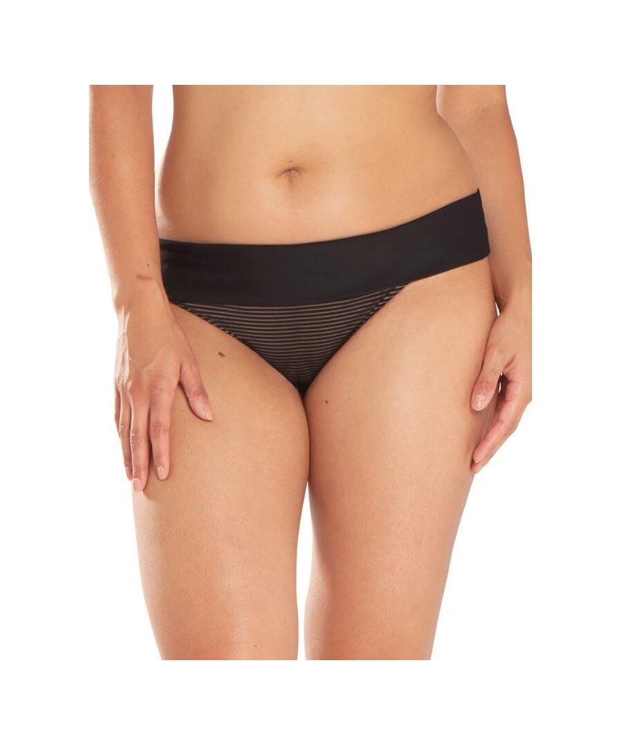 Curvy Kate Womens Onyx Fold Over Bikini Brief - Black - Size 5XL